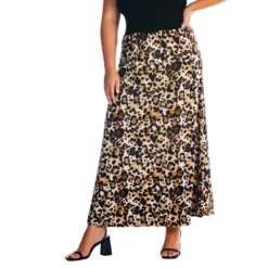 Womens Plus Size Brown Animal Print Maxi Skirt -Agnes Orinda Shop GUEST f6c72b65 4bd9 4e82 ba9f dc51c79622da