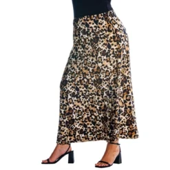 Womens Plus Size Brown Animal Print Maxi Skirt -Agnes Orinda Shop GUEST f739c7f8 ada1 43e4 bcbe 2b3e6389629f