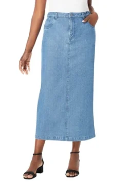 Jessica London Women’s Plus Size Classic Cotton Denim Midi Skirt -Agnes Orinda Shop GUEST f7a3bc49 2e8f 45e6 a9b4 6661bba90866