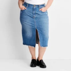 Women's High-Rise Denim Midi Skirt - Universal Thread™ -Agnes Orinda Shop GUEST f89fc385 e541 43f5 9a59 977df45fac41