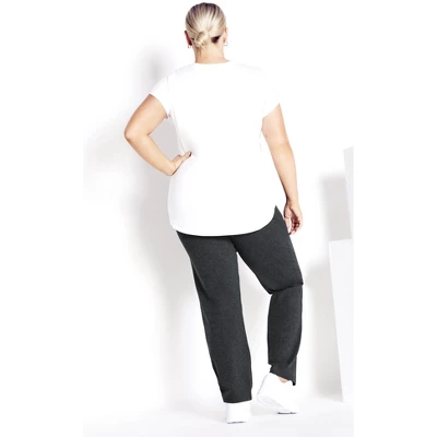 Women's Plus Size Supima® Active Pant Charcoal - Petite | AVENUE 1 Women's Plus Size Supima® Active Pant Charcoal - Petite | AVENUE