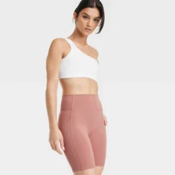 Women's Brushed Sculpt Pocketed Bike Shorts 8" - All In Motion™ -Agnes Orinda Shop GUEST fb97ce8c a8ef 430f 84ea 5e54d776f3c3