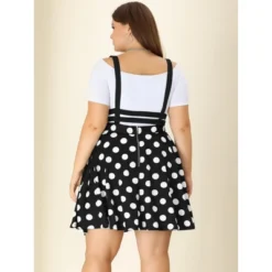 Agnes Orinda Plus Size Suspender Skirt For Women Detachable Strap A-Line Polka Dots Skirts -Agnes Orinda Shop GUEST fc227376 c7cb 4afb 97f5 5f35eff7ed5e