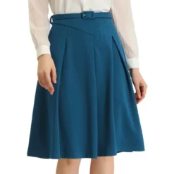 Allegra K Women's Belted Waist Casual Knee Length A-Line Pleated Skirt 11 Allegra K Women's Belted Waist Casual Knee Length A-Line Pleated Skirt -Agnes Orinda Shop GUEST fe277f2d 6e6b 436e 8488 486054151335