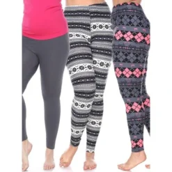 Women's Pack Of 3 Plus Size Leggings - One Size Fits Most Plus - White Mark -Agnes Orinda Shop GUEST ff0a8ab7 a563 433d 8d4b 5f0587bcbfe5