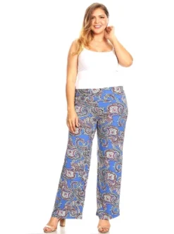 Women's Plus Size Paisley Printed Palazzo Pants - White Mark -Agnes Orinda Shop GUEST ff5ded95 2dc6 4963 b720 ede129eaa3ec